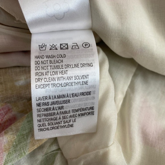 Farm Rio Ruffle Mini Skirt Women M Multicolor Linen Tie Buckle Spring Forest NWT - Picture 8 of 9